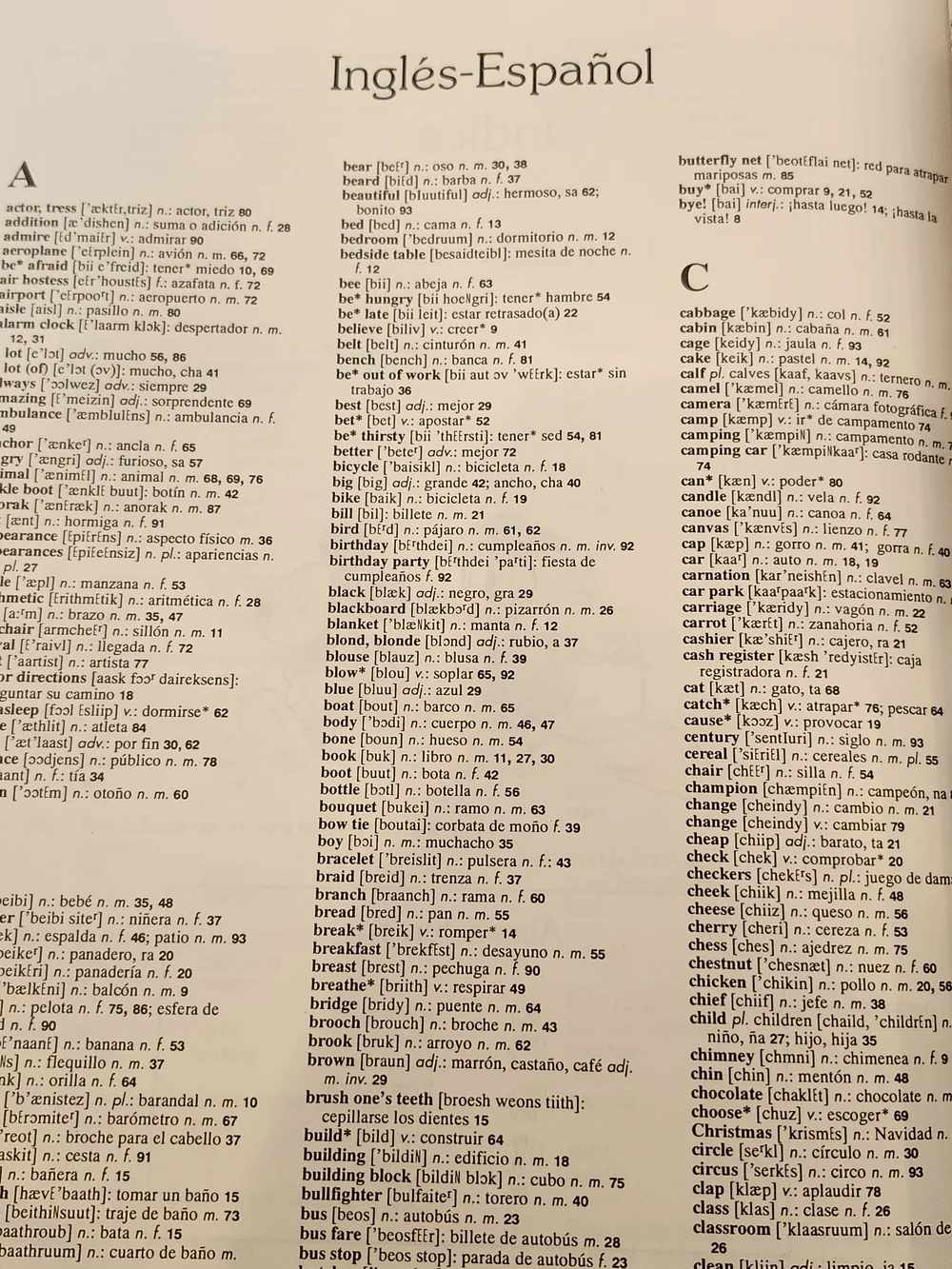 Vintage 1994 Disney English Dictionary Spanish Edition, First Edition Hard Cover